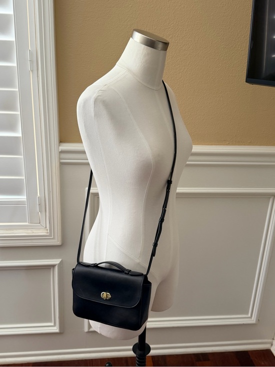 Clare V. Handbags - Clare V. Katherine Black Leather Crossbody with Gold Turn-Lock Bag